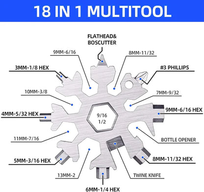 18 in 1 Multi-Purpose Snowflake Tool