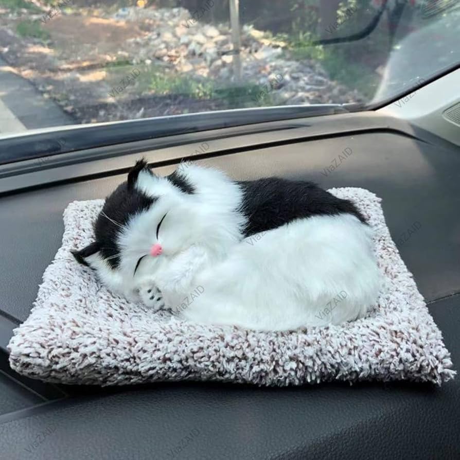 Cute Sleeping Cat Dashboard Mat For Car And Home Office Table