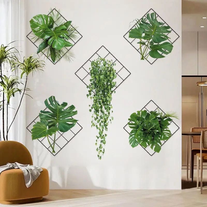 3D Plants Wall Stickers, 6 pcs