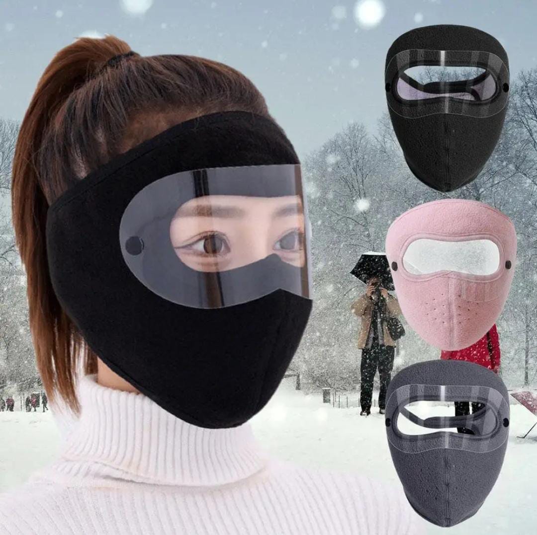 Windproof Anti Dust Full Face Masks Cycling Ski Breathable Masks Eye HD Anti Fog Goggles Hood Cover Winter Warm Hat Caps