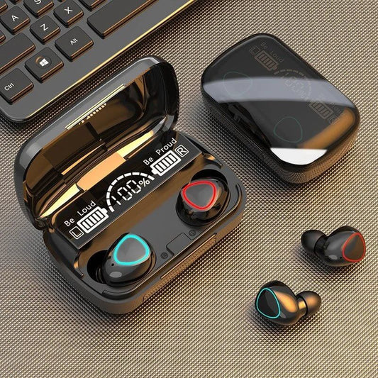 M 10 Air buds Wireless Bluetooth Ear Buds Stereo Earphones with Power bank Bluetooth Ear phone