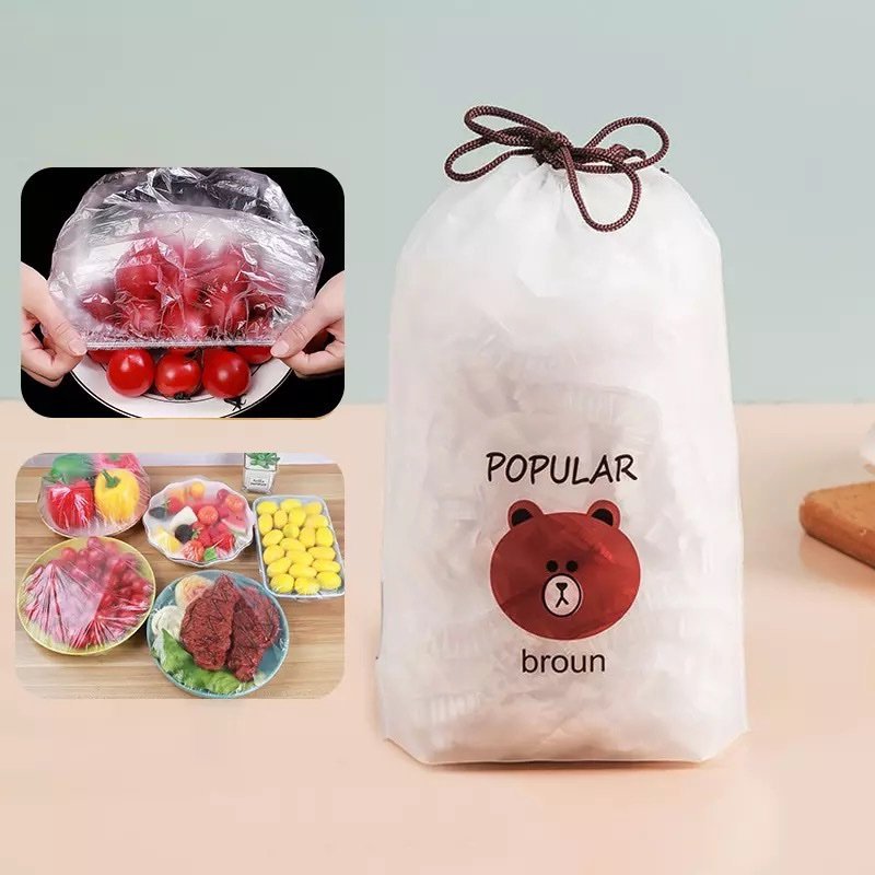 Pack Of 100 pcs Disposable Elastic Stretchable Food Cover & Multipurpose Wrap